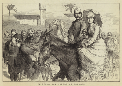 Cyprus, a Day Ashore at Larnaca (engraving)