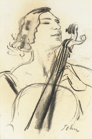 Study for 'Portrait of Madame Suggia', 1921 (charcoal on paper)