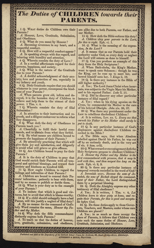 The duties of children towards their parents (engraving)