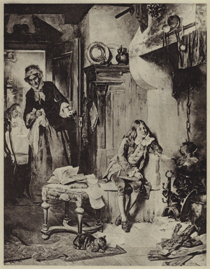 James Watt discovering the Power of Steam (litho)
