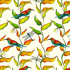 Bee Eaters, 2017 (watercolour and ink)