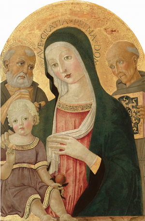 Madonna and Child with Saint Jerome and Saint Bernardino of Siena, c.1480-1485 (tempera on panel)