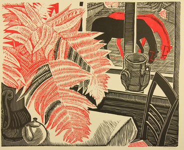 Still Life with Fern, 1966 (linocut)