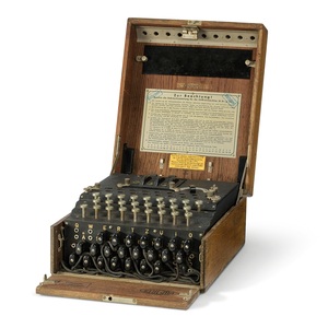 A Three-Rotor Enigma Cipher Machine, c.1937 (electro-mechanical device in enclosing wooden case)