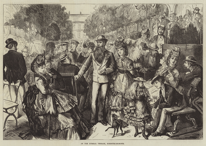 On the Kursaal Terrace, Hombourg-es-Monts (engraving)