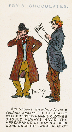 Phil May sketch (colour litho)