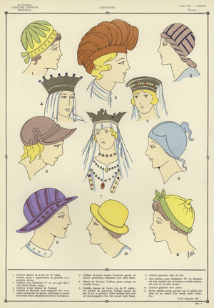 Costume Feminin Mondial (colour litho)