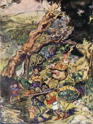 Illustration for Goblin Market by Christina Rossetti (colour litho)