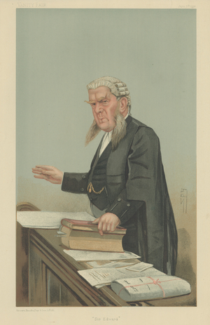 Sir Edward George Clarke (colour litho)