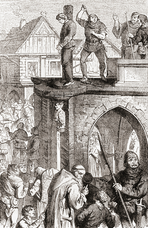 The pillory, from Ward and Lock's Illustrated History of the World, pub. c.1882