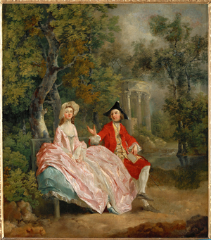 Conversation dans un parc - The artist and his wife Margaret in a park …