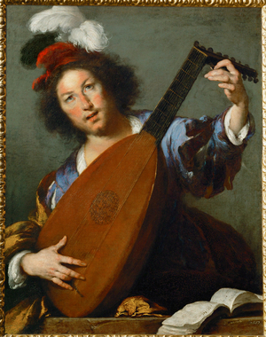 A lute-player, 1630-35 (painting on canvas)