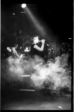 Dolores O'Riordan and the Cranberries, Dublin, Tivoli Theatre, 1993 (b/w photo)