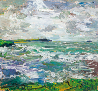 Storm, Polzeath, 2009 (oil on board)
