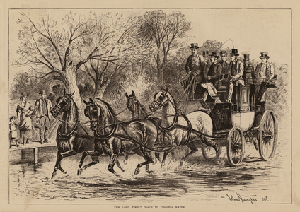 The 'Old Times' coach to Virginia Water (engraving)
