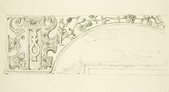 Frieze in the vestibule of the Mint (now St Peter's Hospital) (pencil & w/c on paper)
