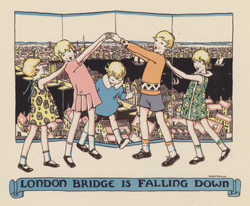 London Bridge Is Falling Down (colour litho)