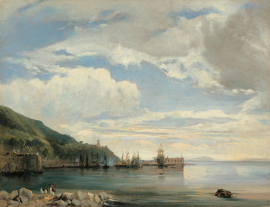 On the Bay of Naples, c.1830 (oil on paper)