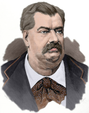 Hippolyte de Villemessant (1810-1879), French journalist, Portrait (colour engraving)