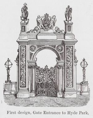Queen's Gate Lodge, Hyde Park (engraving)
