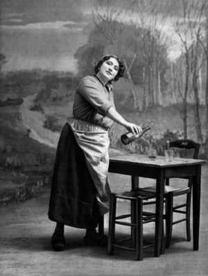 French  Cecile Thevenet as Catherine in opera "Le chemineau" at the Opera Comique, Paris, and Bert from "Le Theatre" december 1907