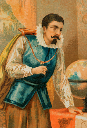Johannes Kepler (1571-1630), German astronomer and mathematician, (colour litho)