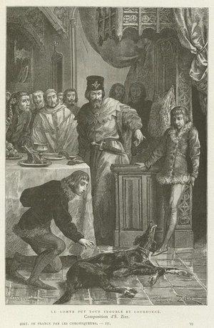 The Count was all confused and angry (engraving)