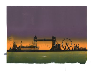Sunset on London, 2015 (screenprint on paper)