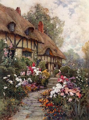 Anne Hathaway's Cottage (colour litho)