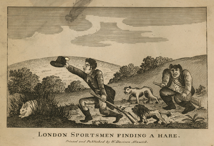 London sportsmen finding a hare (engraving)