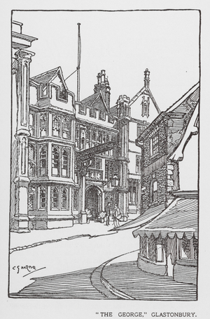 "The George," Glastonbury (litho)