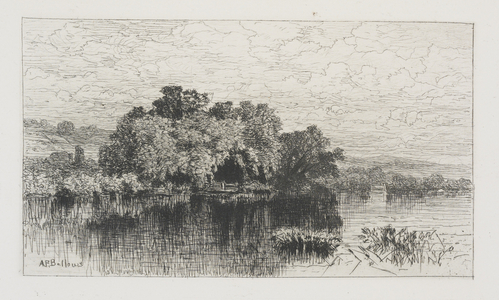 Old Mill-Pond at Windsor (etching on paper) 