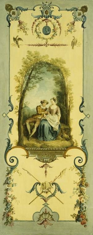 Three Decorative Panels with Allegories of Winter, Summer and Autumn (1 of 3) (oil on canvas)