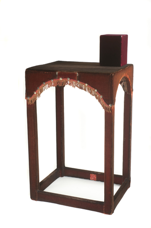 Reading desk used by Charles Dickens on his public reading tour of America, 1858-68 (wood &  fabric)