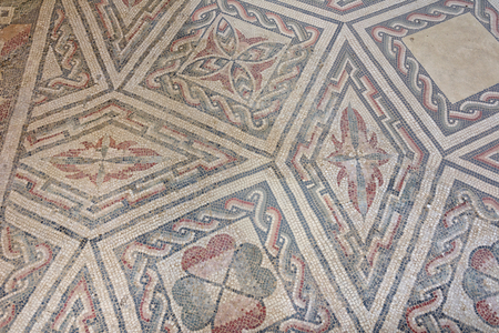 Mosaic floor with geometric ornaments, Aedicule of the Baths (Aedicule of Venus) (mosaic)