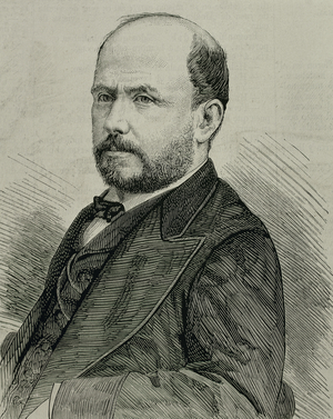 Portrait of Anibal Pinto Garmendia, Chilean politician (engraving)