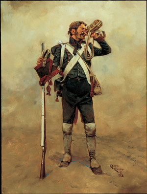 Gunner: French Foot Artillery 1809, 2002 (oil on board)