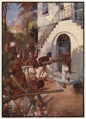 Great Jamaican Slave Revolt, 1831 (colour litho)