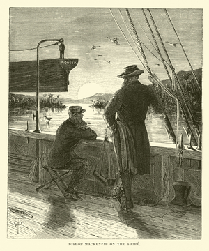 Bishop Mackenzie on the Shire (engraving)