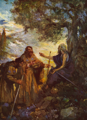 Legend of the wedding ring of England (Edward the Confessor), 1910 (print)