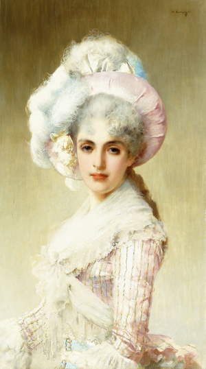 Elegant Lady in Pink, 1888 (oil on canvas)