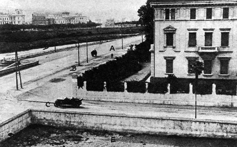 The place of Matteotti's assassination Lungotevere Arnaldo da Brescia, Rome, 1924 (b/w photo)