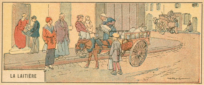 La Laitiere (colour litho)