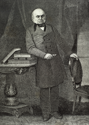 Portrait of John Quincy Adams (1767-1848), American politician (engraving)