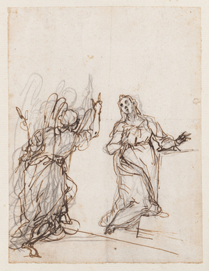 The Annunciation, early 17th century (pen and ink drawing)