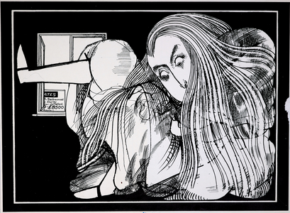 Alice in Rabbit's House, illustration from "Alice in Wonderland" by Lewis Carroll, 1971 (drawing)