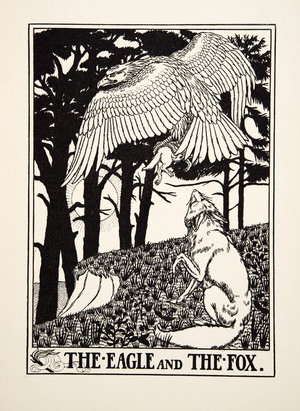 The Eagle and the Fox, from A Hundred Fables of Aesop, pub.1903 (engraving)