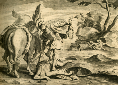 Perseus beheading Medusa, 1702 (engraving)