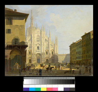 View of Piazza Duomo in Milan, 1819-28 (oil on canvas)