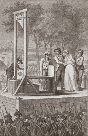 Marie Antoinette being led to the guillotine